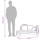 vidaXL Chaise longue met kussens en bolster kunstleer zwart