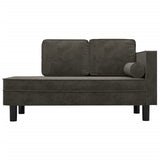 vidaXL Chaise longue met kussens en bolster fluweel lichtgrijs
