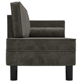 vidaXL Chaise longue met kussens en bolster fluweel lichtgrijs