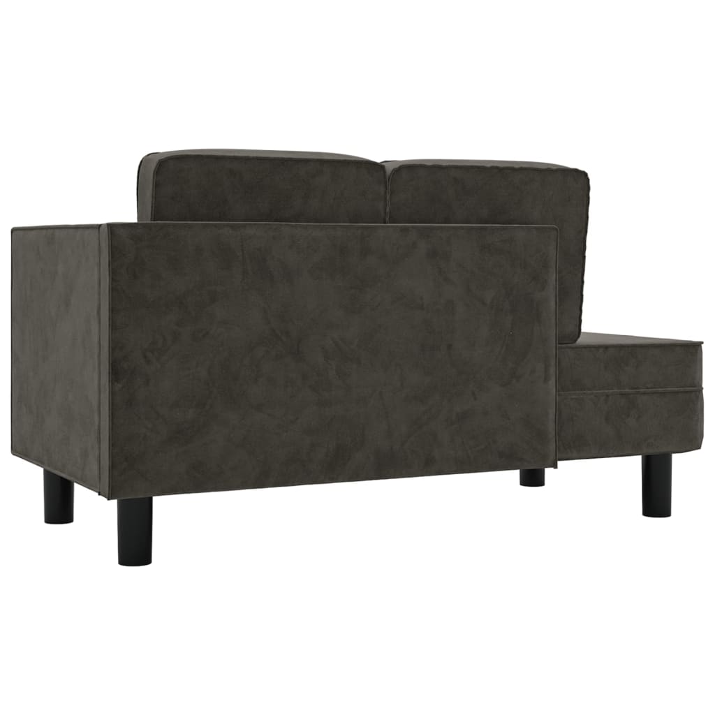 vidaXL Chaise longue met kussens en bolster fluweel lichtgrijs