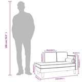 vidaXL Chaise longue met kussens en bolster fluweel lichtgrijs