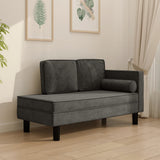 vidaXL Chaise longue met kussens en bolster fluweel lichtgrijs