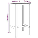 vidaXL Bartafel 60x60x110 cm geïmpregneerd grenenhout