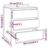 vidaXL Sideboard 70x41x75 cm engineered wood white