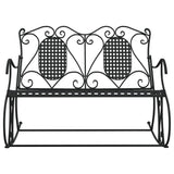 vidaXL Schommelbank 2-zits 113 cm staal zwart