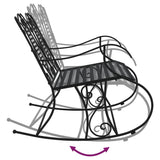 vidaXL Schommelbank 2-zits 113 cm staal zwart