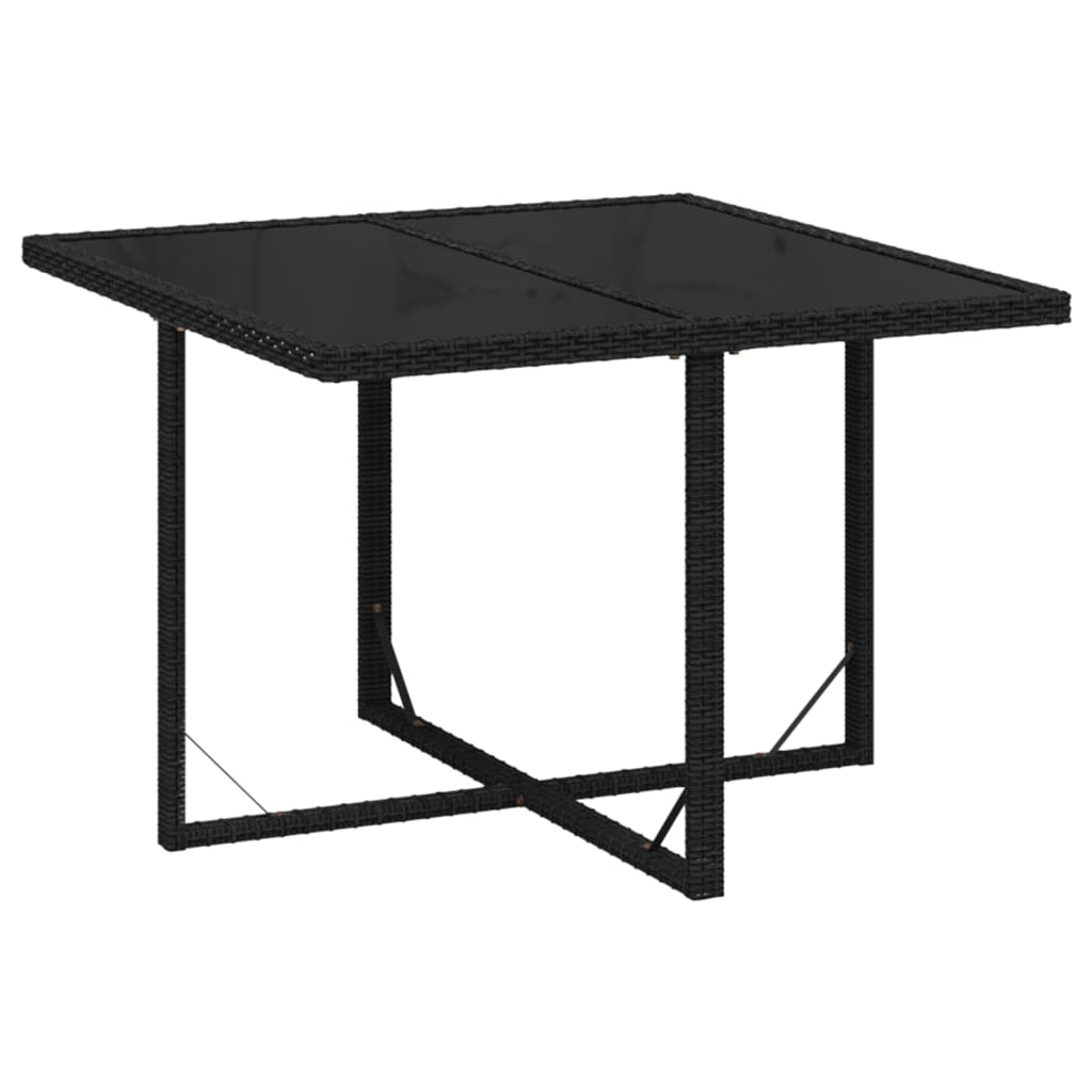 vidaXL 5-delige Tuinset met kussens poly rattan zwart