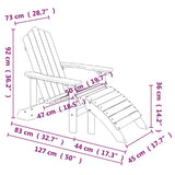 vidaXL Tuinstoelen 2 st Adirondack met voetensteunen HDPE wit