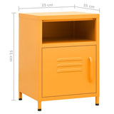 vidaXL Nachtkastjes 2 st 35x35x51 cm staal mosterdgeel