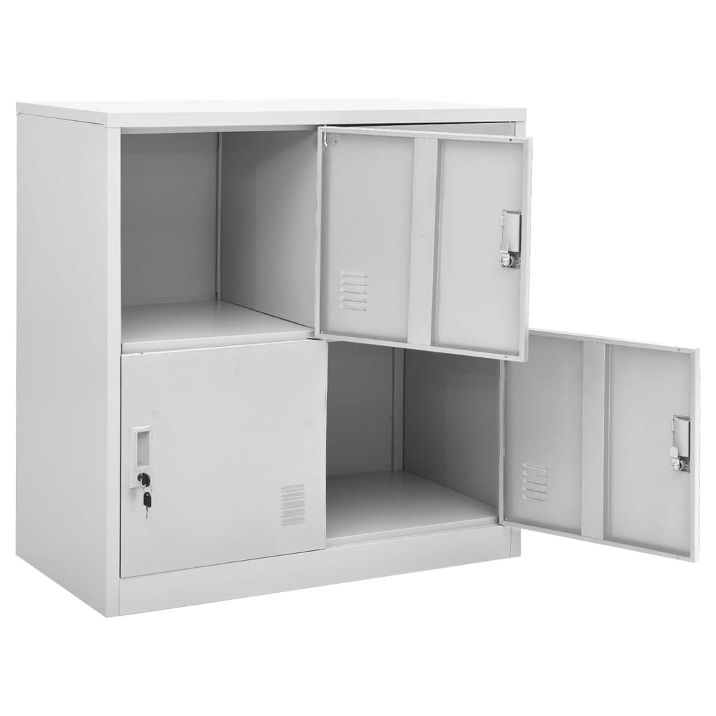 vidaXL Lockerkasten 2 st 90x45x92,5 cm staal lichtgrijs