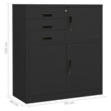 vidaXL Office Cabinet with Planter 90x40x125 cm Steel Anthracite