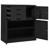 vidaXL Office Cabinet with Planter 90x40x125 cm Steel Anthracite