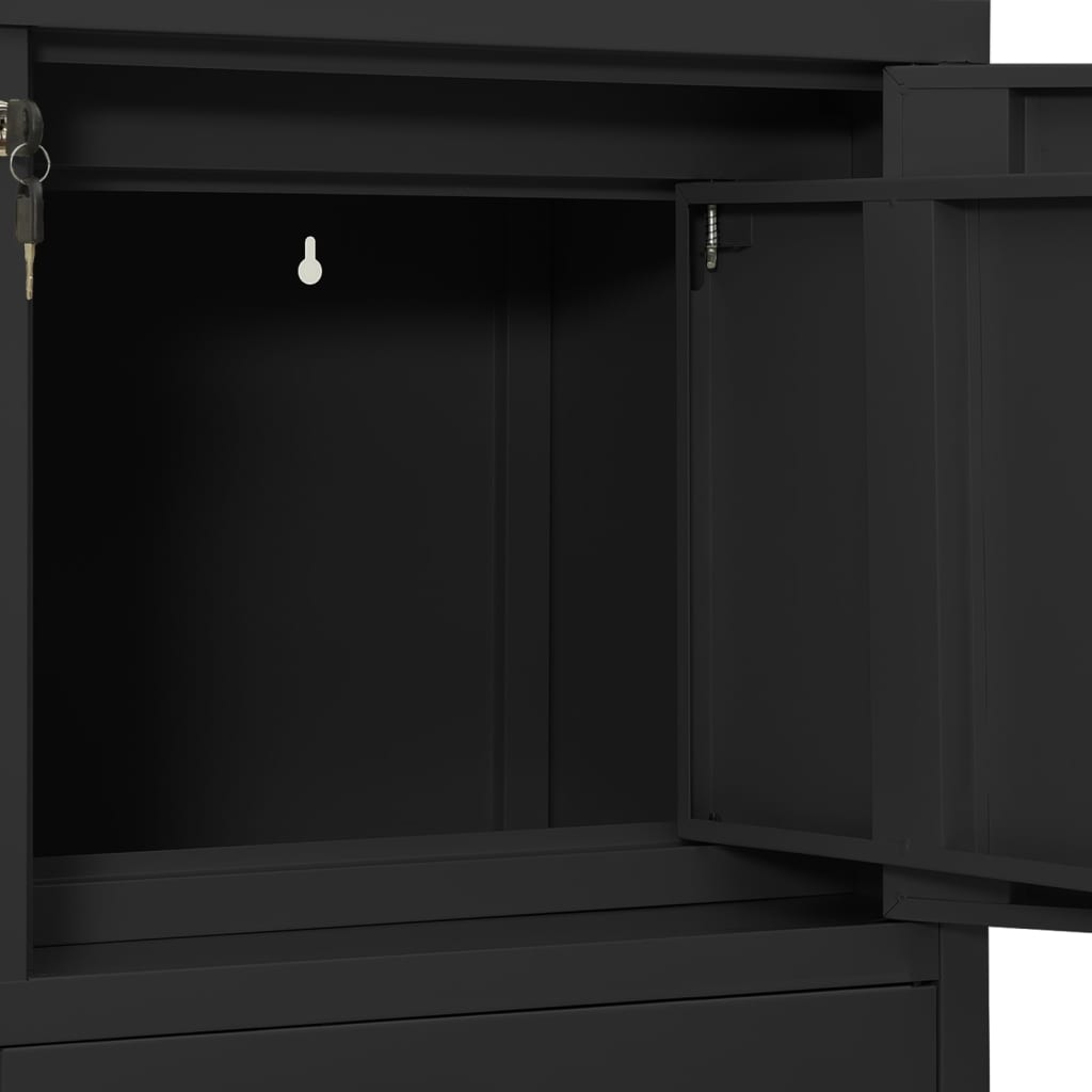vidaXL Office Cabinet with Planter 90x40x125 cm Steel Anthracite