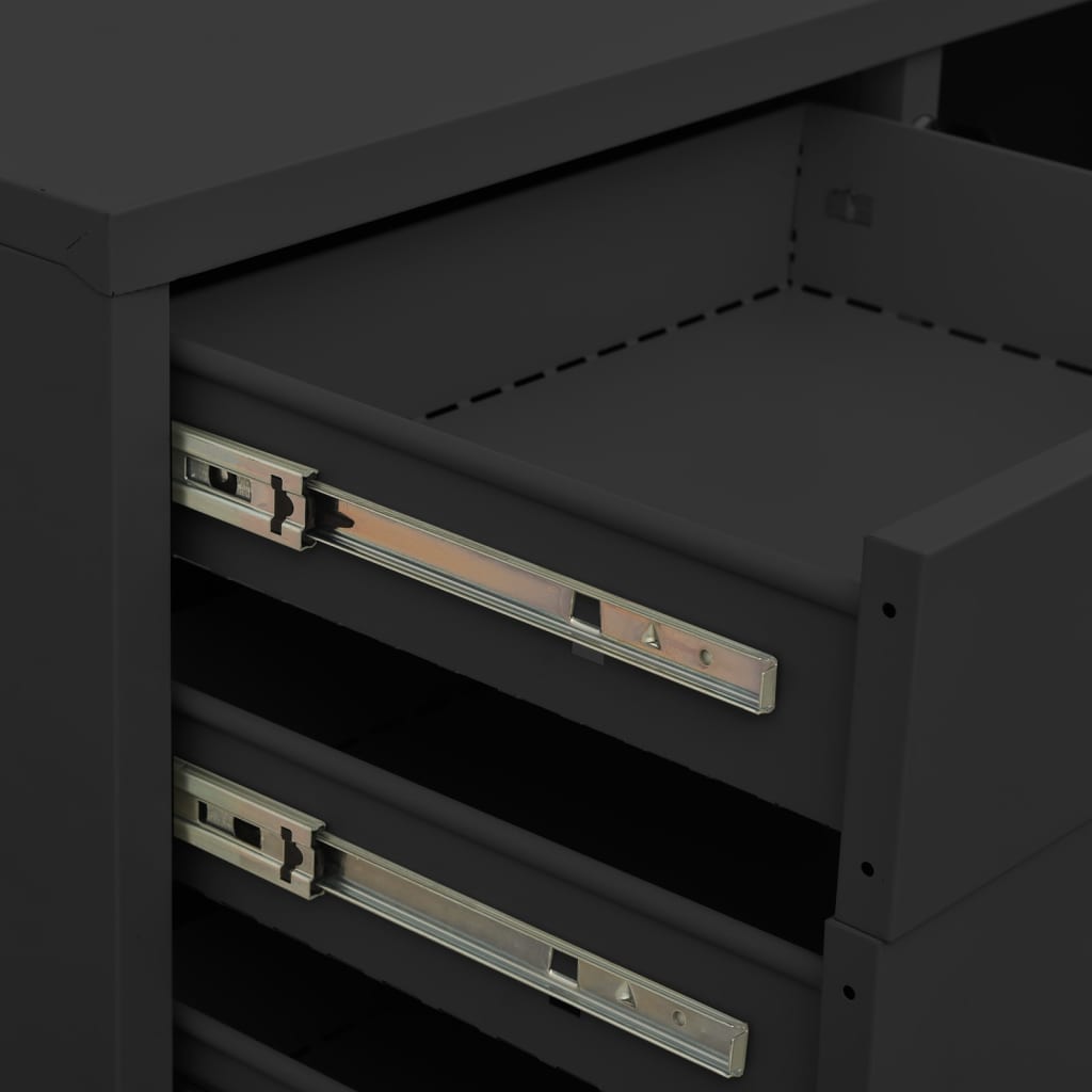vidaXL Office Cabinet with Planter 90x40x125 cm Steel Anthracite