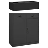 vidaXL Office Cabinet with Planter 90x40x125 cm Steel Anthracite