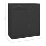 vidaXL Office Cabinet with Planter 90x40x125 cm Steel Anthracite