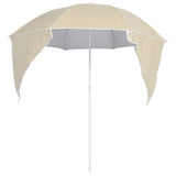 vidaXL Strandparasol met zijwanden 215 cm zandkleurig
