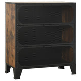 vidaXL Storage Cabinets 2 pcs 72x36x82 cm metal and MDF rustic brown