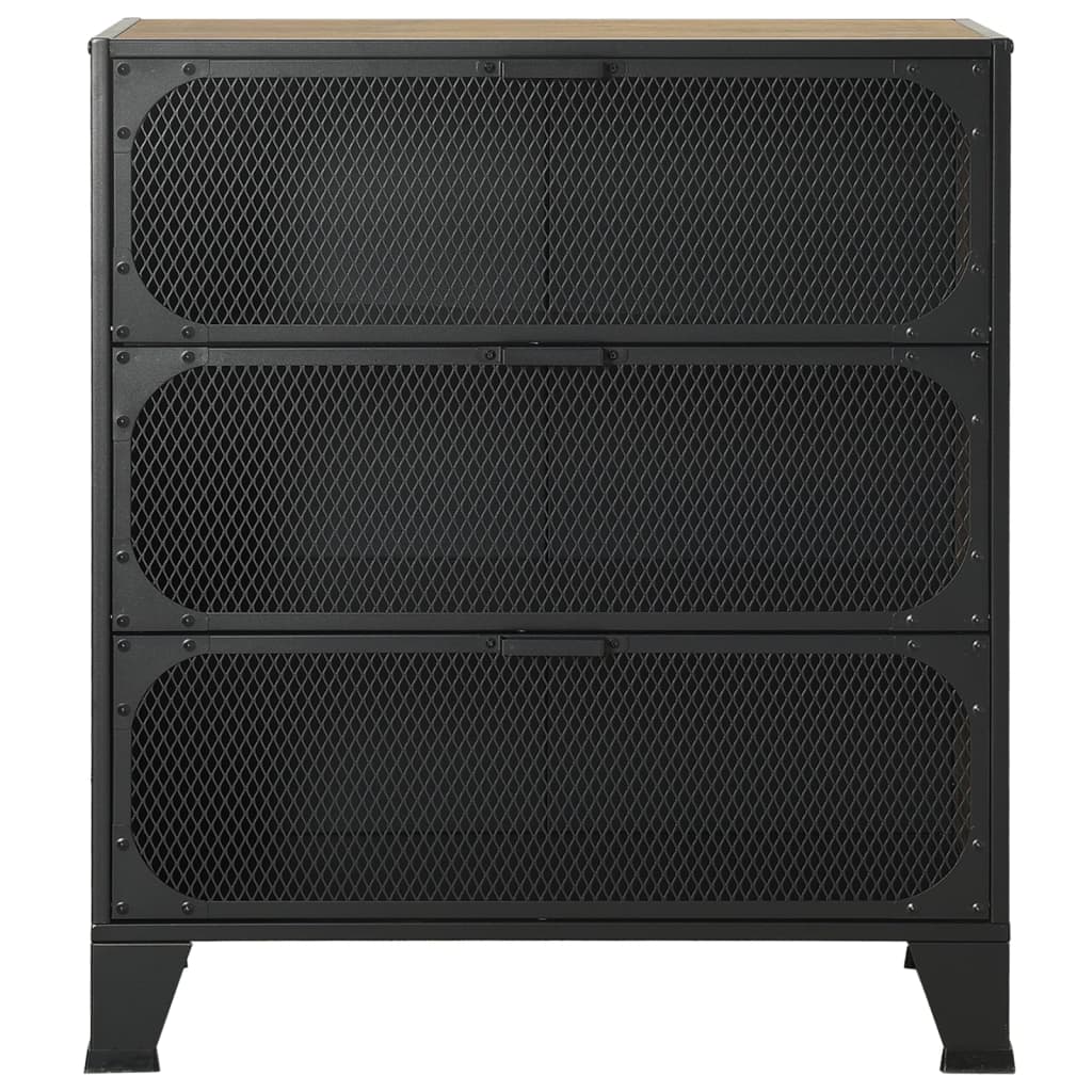 vidaXL Storage Cabinets 2 pcs 72x36x82 cm metal and MDF rustic brown