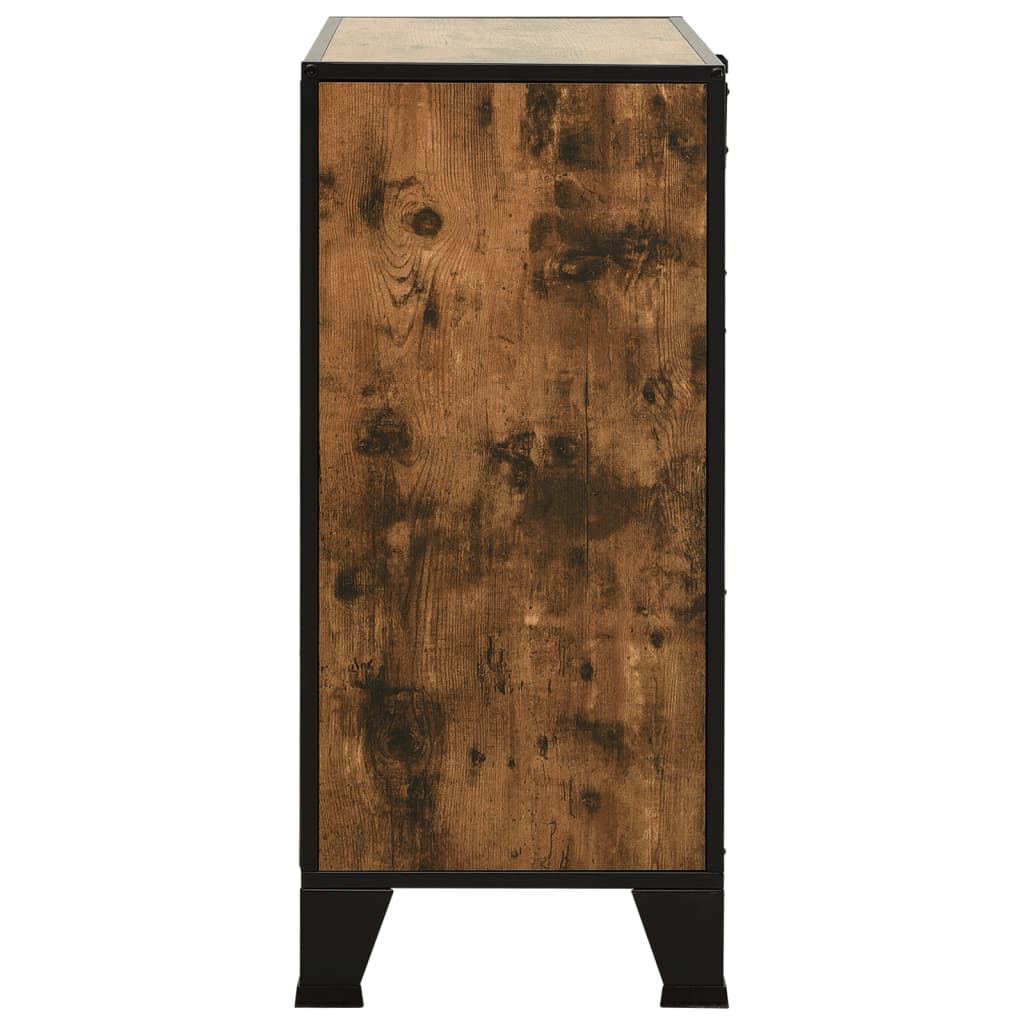 vidaXL Storage Cabinets 2 pcs 72x36x82 cm metal and MDF rustic brown