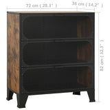 vidaXL Storage Cabinets 2 pcs 72x36x82 cm metal and MDF rustic brown