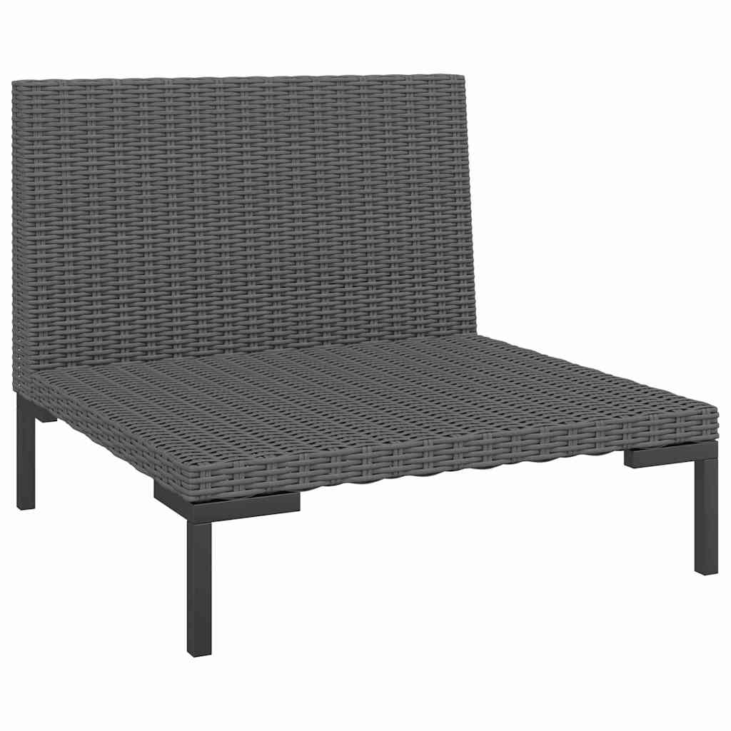 vidaXL Tuinbank met kussens halfrond poly rattan