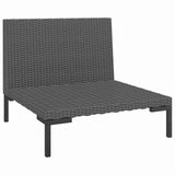 vidaXL Tuinbank met kussens halfrond poly rattan