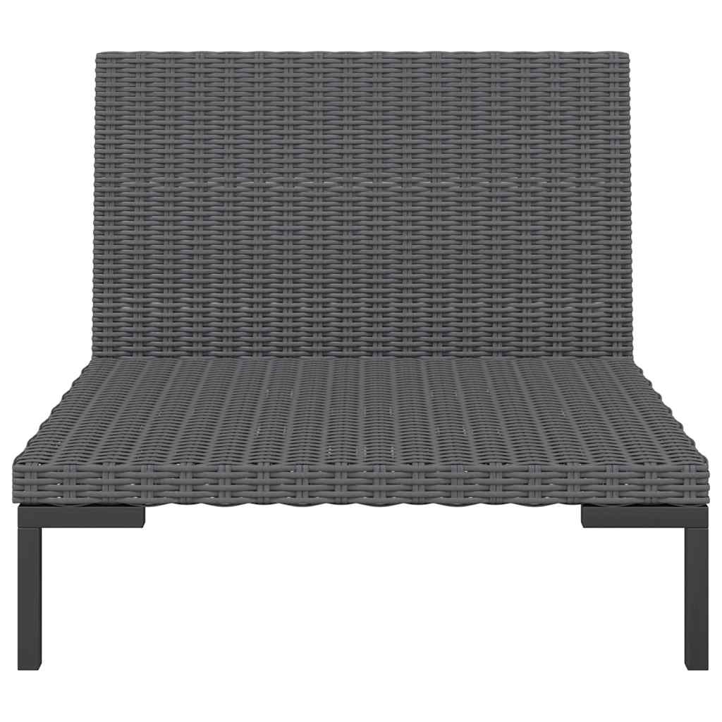 vidaXL Tuinbank met kussens halfrond poly rattan