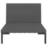 vidaXL Tuinbank met kussens halfrond poly rattan