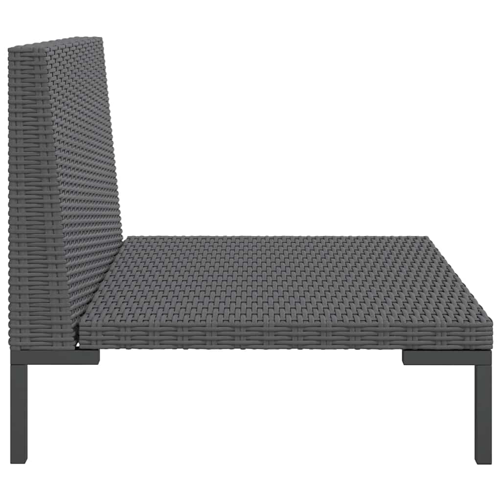 vidaXL Tuinbank met kussens halfrond poly rattan