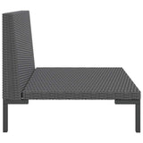 vidaXL Tuinbank met kussens halfrond poly rattan