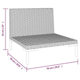 vidaXL Tuinbank met kussens halfrond poly rattan