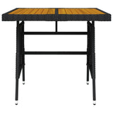 vidaXL Tuintafel 70x70x72 cm poly rattan en massief acaciahout zwart