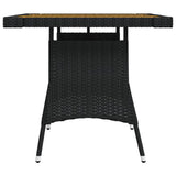vidaXL Tuintafel 70x70x72 cm poly rattan en massief acaciahout zwart
