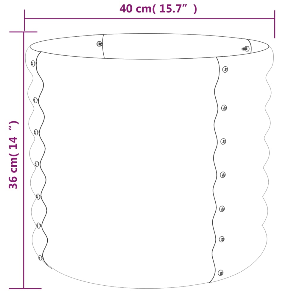 vidaXL Plantenbak 40x40x36 cm gegalvaniseerd staal groen