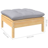 vidaXL Ensemble de salon 5 personnes avec des coussins gris massifs à Grenenhout