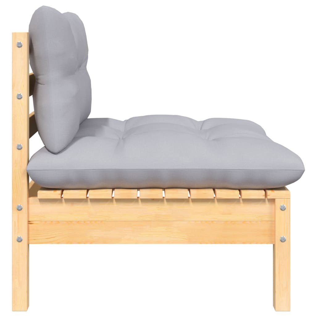 vidaXL Ensemble de salon 7 pièces avec des coussins gris à vert
