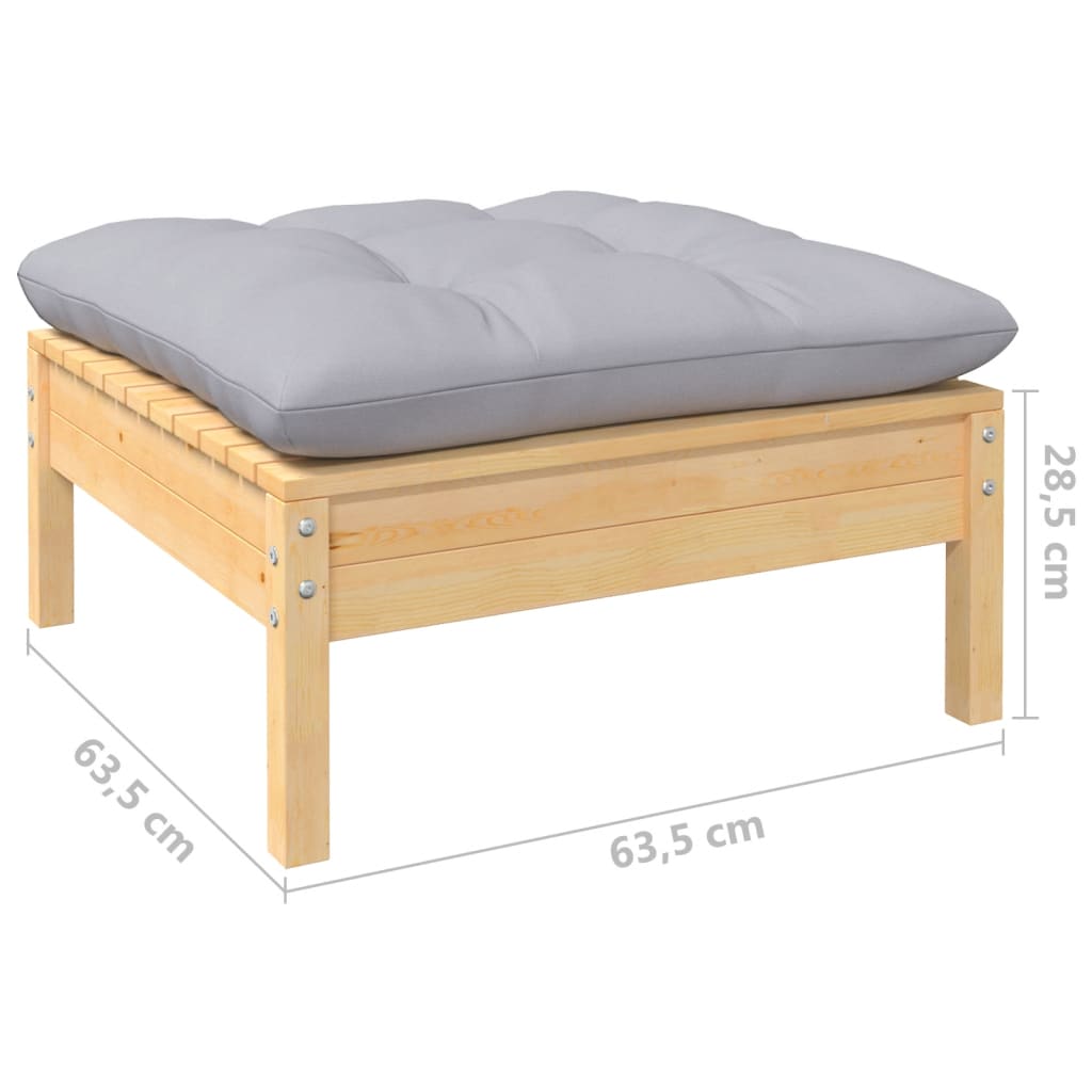 vidaXL Ensemble de salon 3 personnes avec des coussins gris massifs à Grenenhout