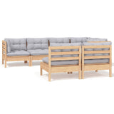 vidaXL Ensemble de salon 7 pièces avec des coussins gris à vert