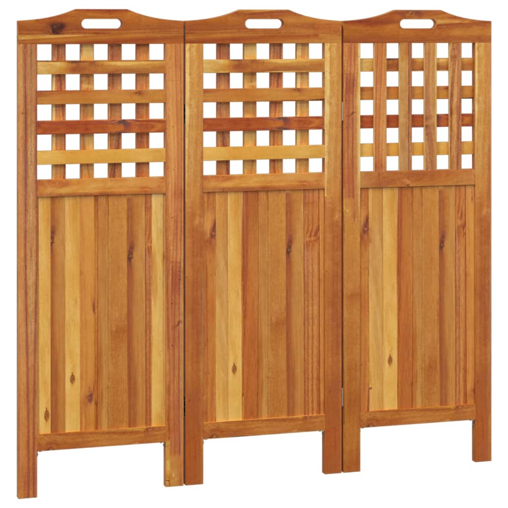 vidaXL Chambre à coucher avec 3 panneaux 121,5x2x115 cm acacia massif