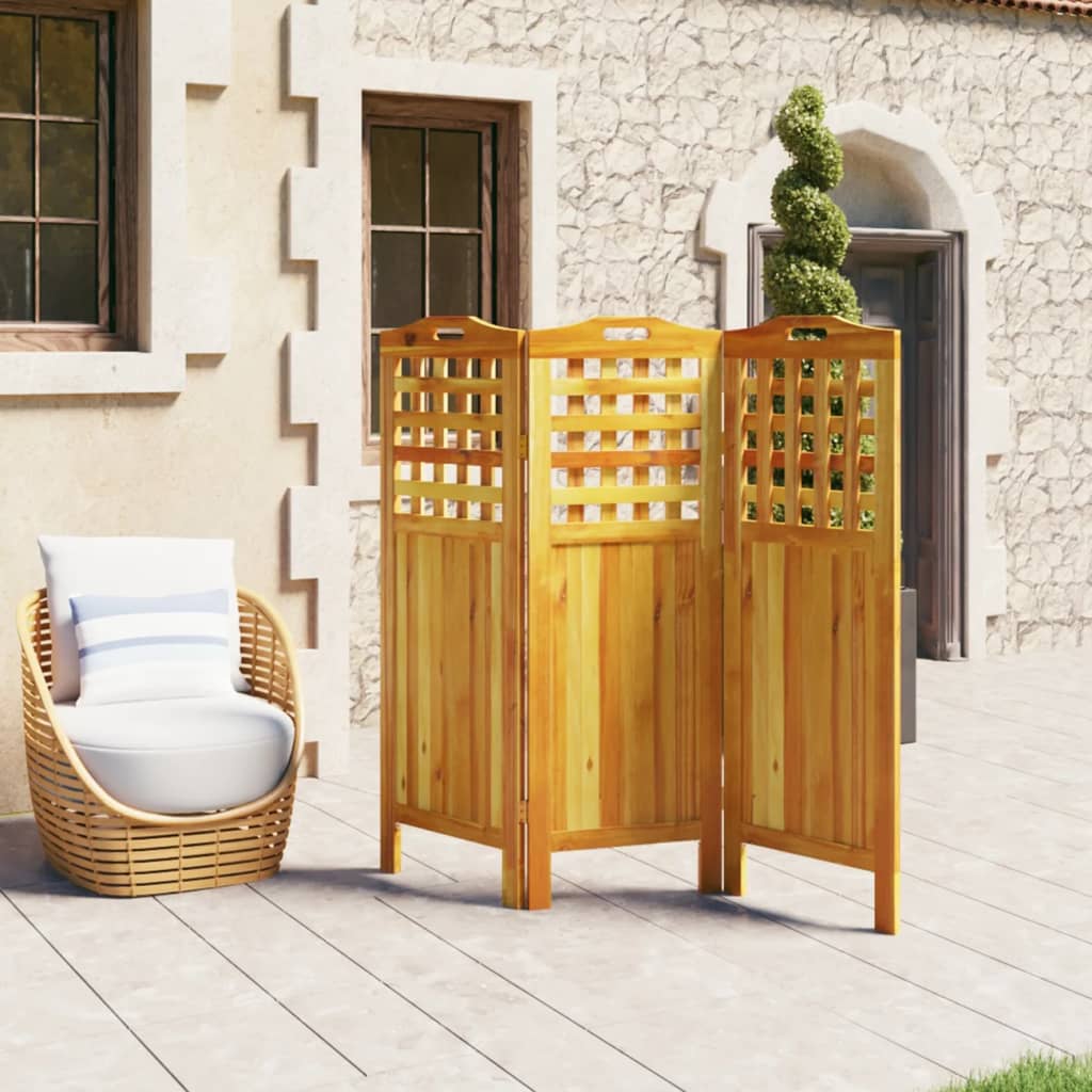 vidaXL Chambre à coucher avec 3 panneaux 121,5x2x115 cm acacia massif