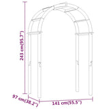 vidaXL Boog 141x97x243 cm geïmpregneerd massief grenenhout