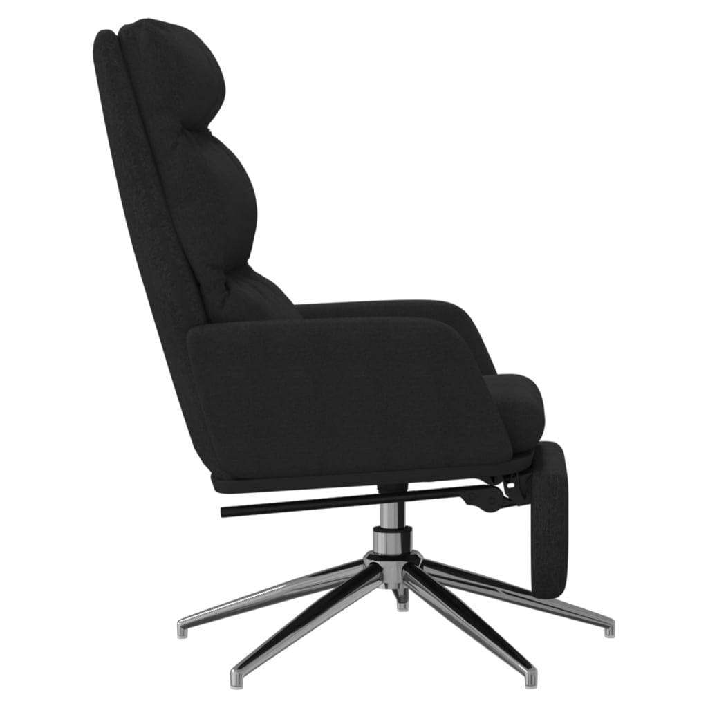 vidaXL Relaxstoel met voetensteun stof zwart