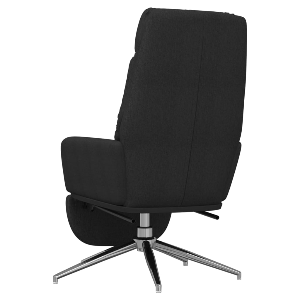 vidaXL Relaxstoel met voetensteun stof zwart