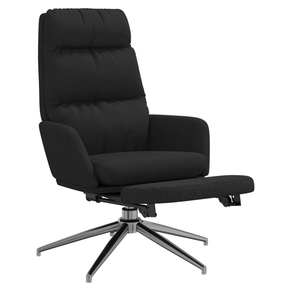 vidaXL Relaxstoel met voetensteun stof zwart