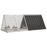 vidaXL Rabbit Hutch 201.5x80.5x71 cm galvanized steel anthracite