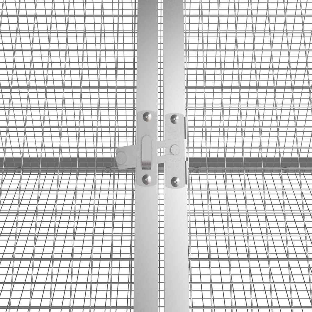 vidaXL Rabbit Hutch 201.5x80.5x71 cm galvanized steel anthracite
