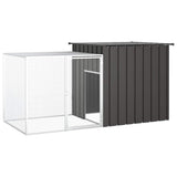 vidaXL Chicken Coop 200x91x100 cm Galvanized Steel Anthracite