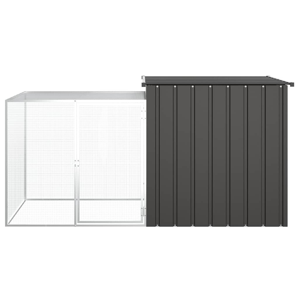 vidaXL Chicken Coop 200x91x100 cm Galvanized Steel Anthracite