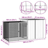 vidaXL Chicken Coop 200x91x100 cm Galvanized Steel Anthracite